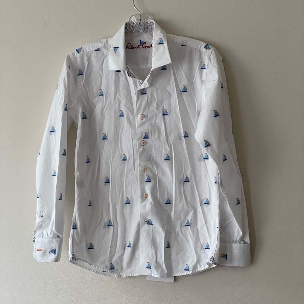 Robert Graham Button Up Youth Size Large Long Sleeve Dress Shirt